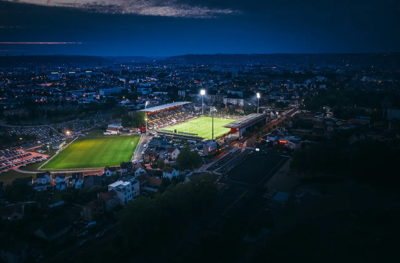 stade Diochon vu d'un drone stade Diochon vu d'un drone