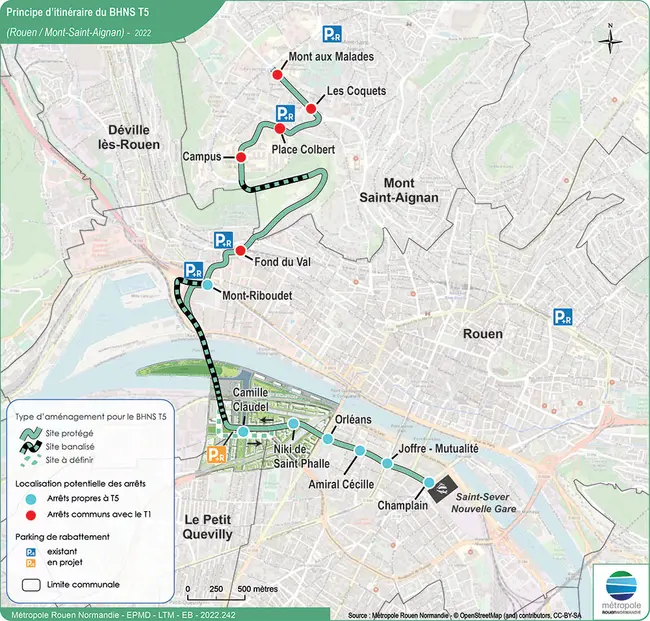 Plan de la ligne T5